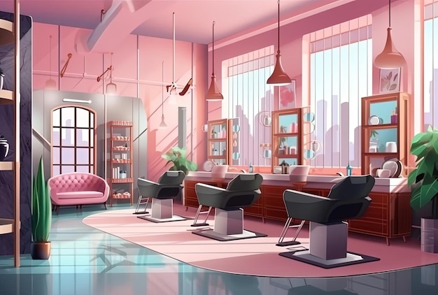 Photo modern bright beauty salon