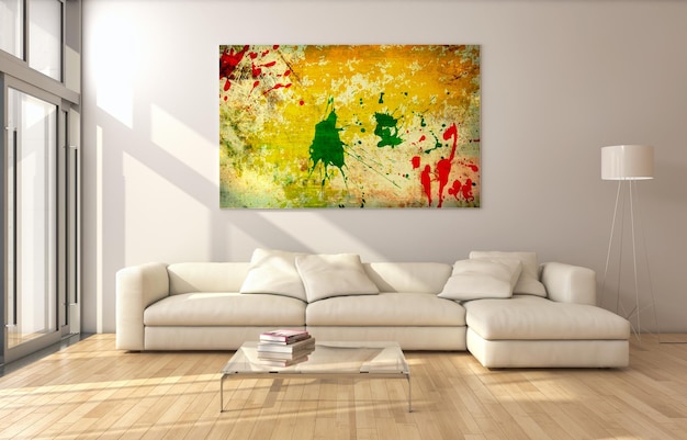 modern bright interiors 3d rendering illustration