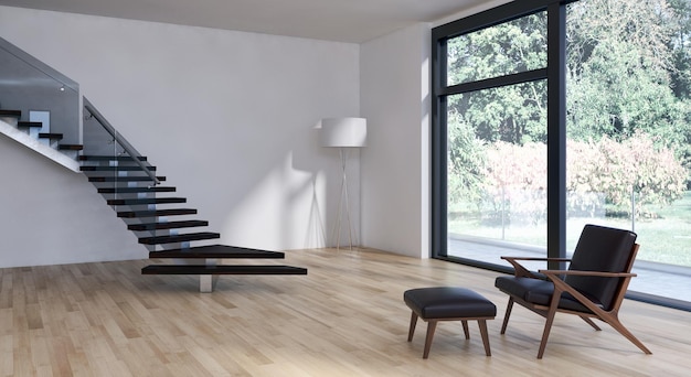 modern bright interiors 3d rendering illustration