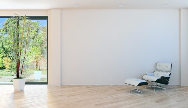 Modern bright interiors 3d rendering illustration