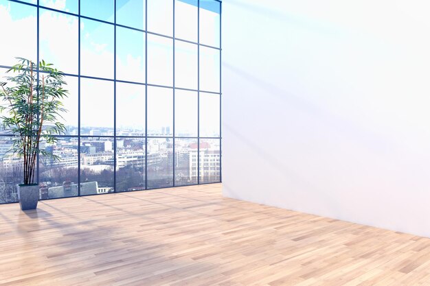 현대 밝은 인테리어 아파트 3D 렌더링 그림