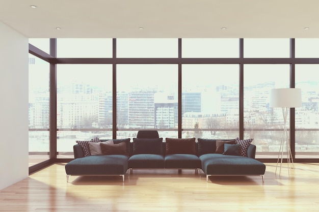 modern bright interiors apartment living room 3d rendering illustration