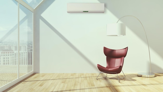 Modern bright interiors apartment Living room 3D rendering illustration