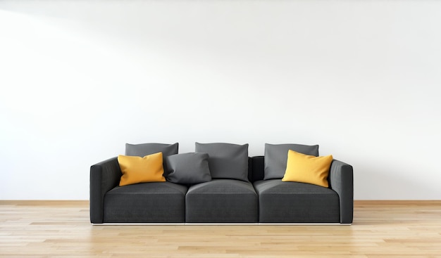 Foto appartamento con interni luminosi e moderni illustrazione di rendering 3d del soggiorno