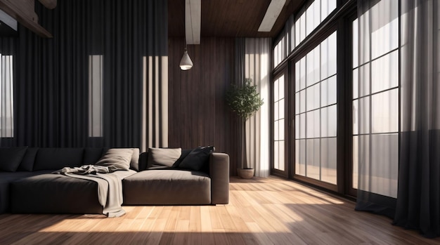 modern bright interiors apartment Living room illustration