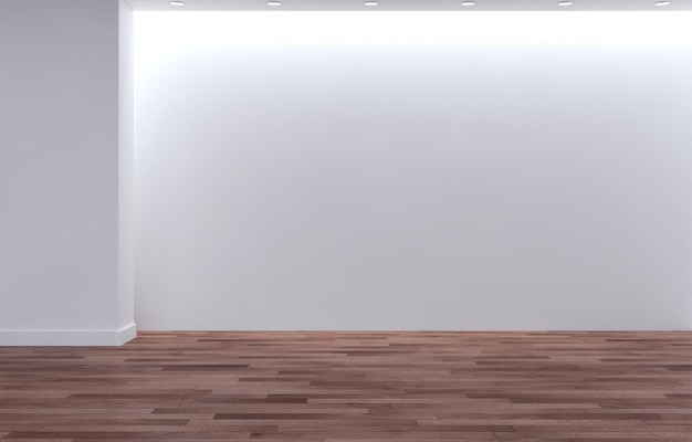 Modern bright interiors empty room 3D rendering illustration