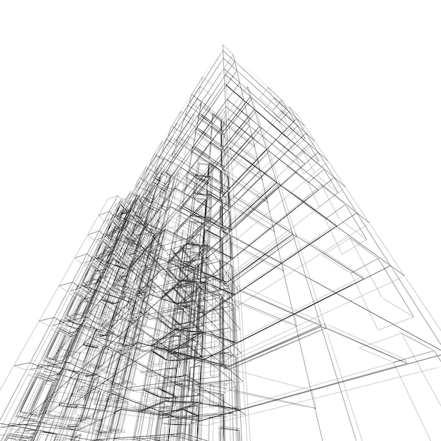 현대적인 건물 3d 렌더링