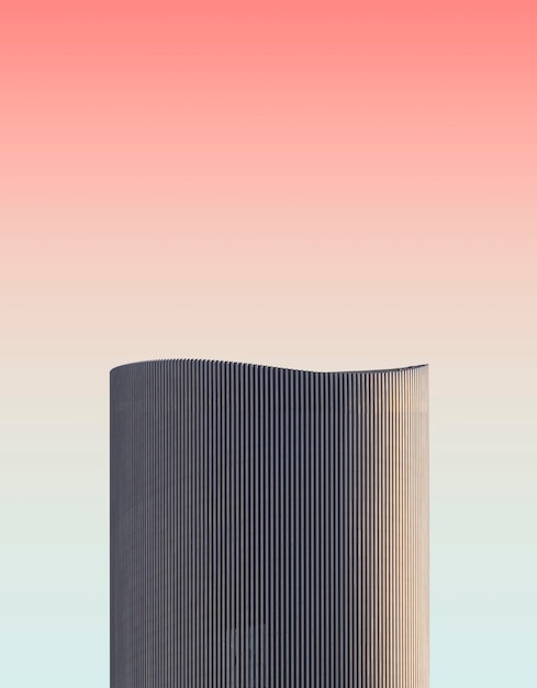 modern building against colored background