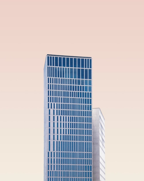 現代的な建物とカラフルな背景