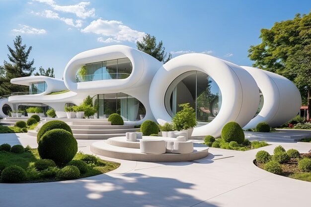 럭셔리 하우스의 현대 건축 3D 렌더링