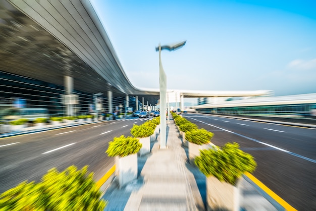 Modern building background and highway