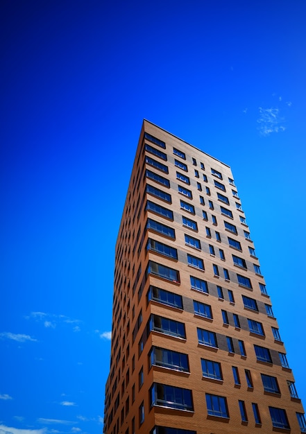 Modern building under blue sky background