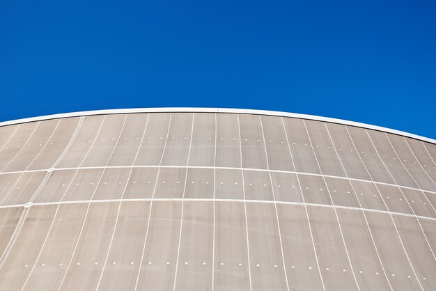 Modern building detail against blue sky abstract architecture background