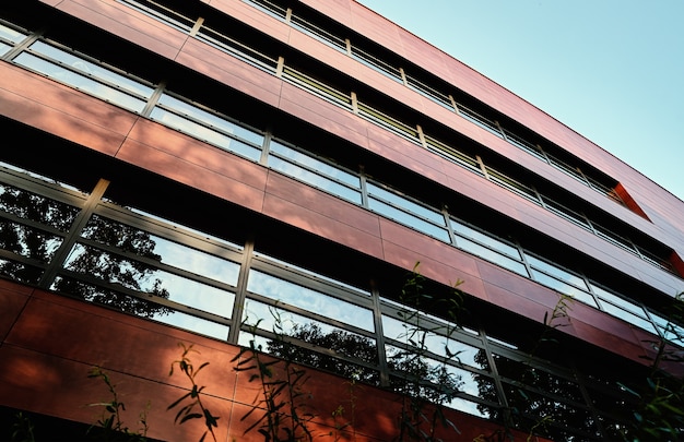 Modern building facade with geometric pattern