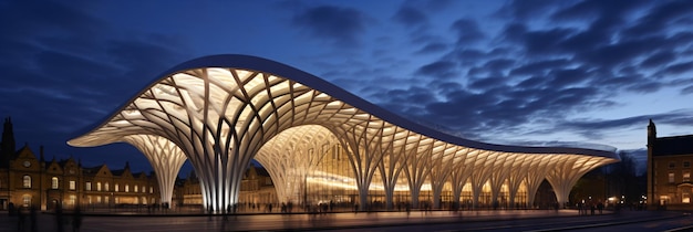 Modern building london kings cross station