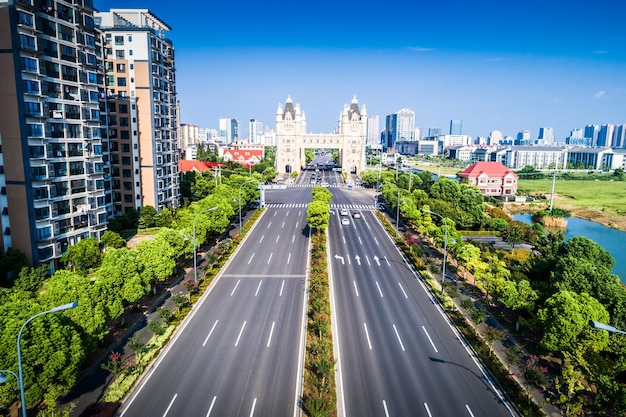 The modern building of the lujiazui financial centre