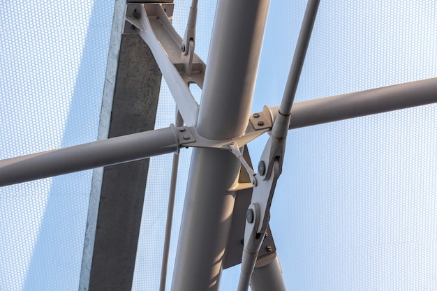 Modern building roof frame closeup Horizontal shot