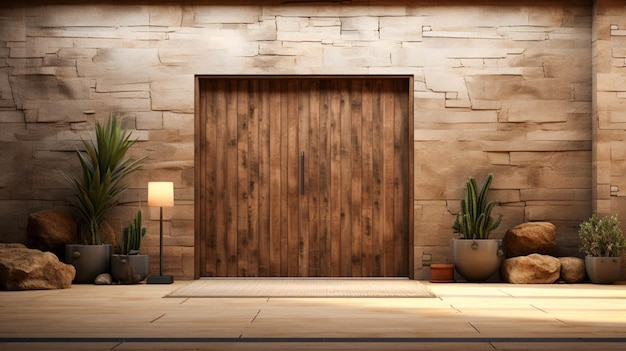 Modern building secure wooden door