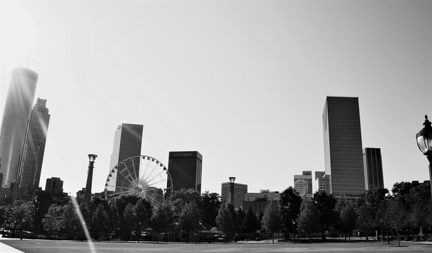 Photo modern buildings in city against clear sky