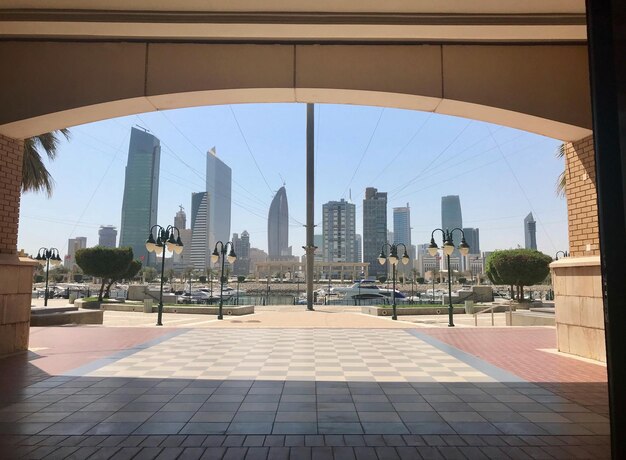 Photo modern buildings in city against clear sky