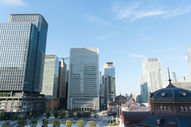 Modern buildings in city against sky