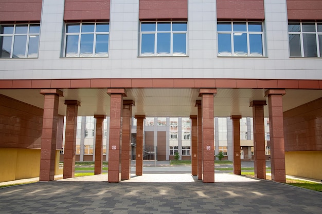 Modern buildings Glazed transition between buildings