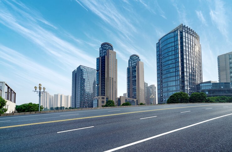 Photo modern buildings and highways