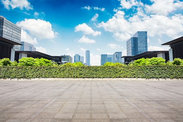 modern buildings at riverbank