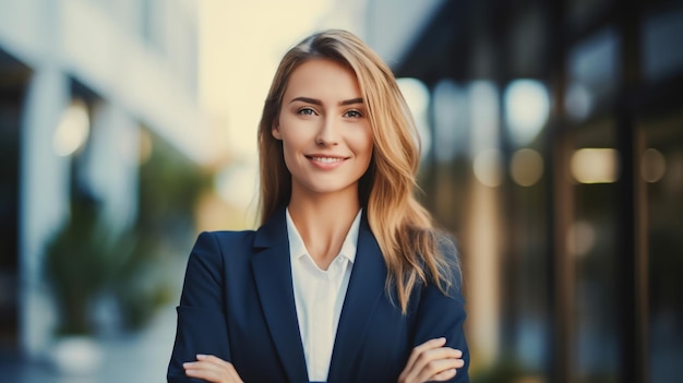 Photo modern business asian woman in the office with copy space