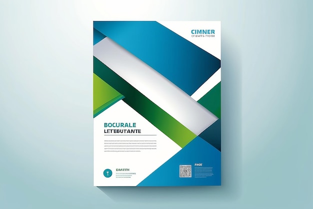Photo modern business brochure abstract blue green lines