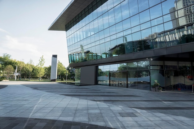 Modern business building in sunny day