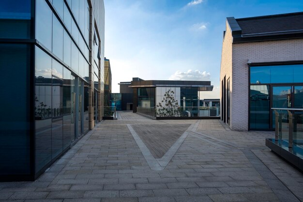 Modern business building in sunny day