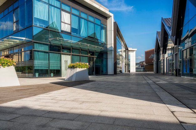 Modern business building in sunny day