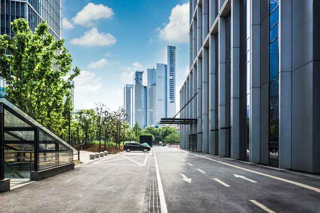 Photo modern business buildings in the big city