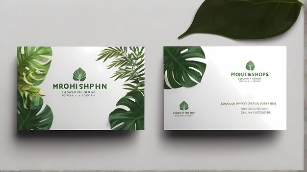 A modern Business card mockup for nature shop