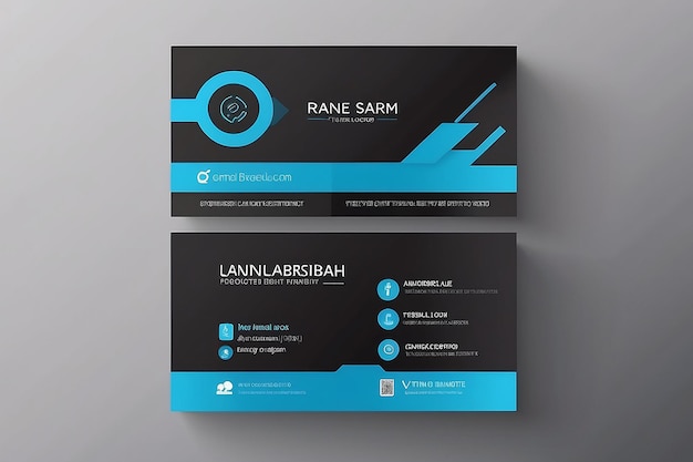 Photo modern business card template with flat user interface