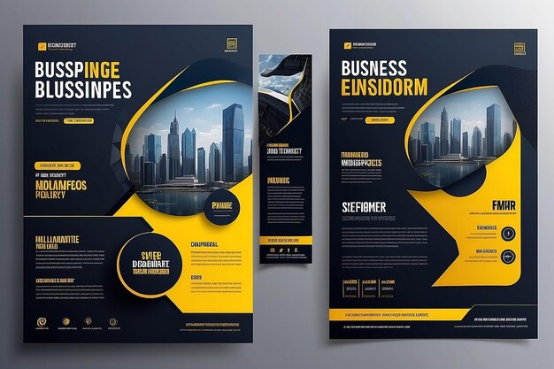 Photo modern business multipurpose flyer design and company cover page template