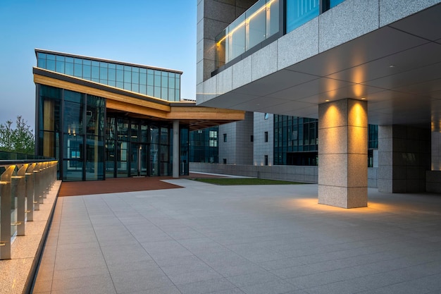 Modern business office building at night