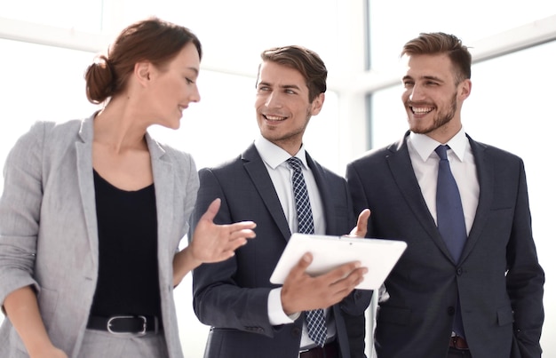 Modern business team standing in the office