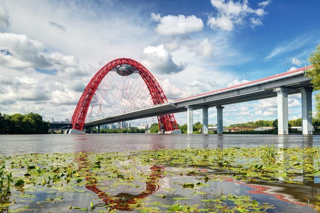 Modern cablestayed bridge in Moscow