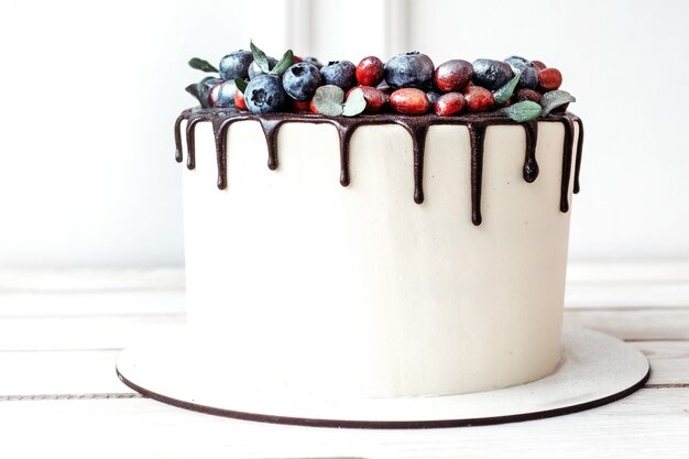 Modern cake with berries