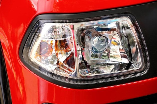 Photo modern car headlight closeup