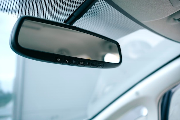 Premium Photo  Modern car interior, rear-view mirror with dimming function, led interior lighting.