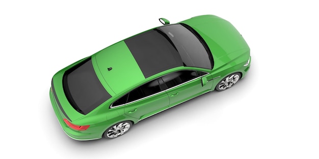 Современный автомобиль, изолированные на фоне 3D рендеринга иллюстрации