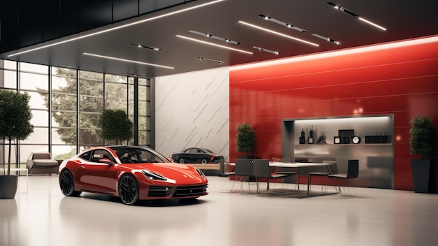 Photo a modern car showroom wall mockup car showroom wall mockup 1080 p