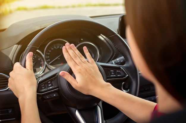 Modern car steering wheel