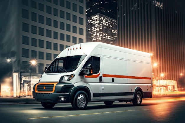 Modern cargo van for fast and convenient logistics within city