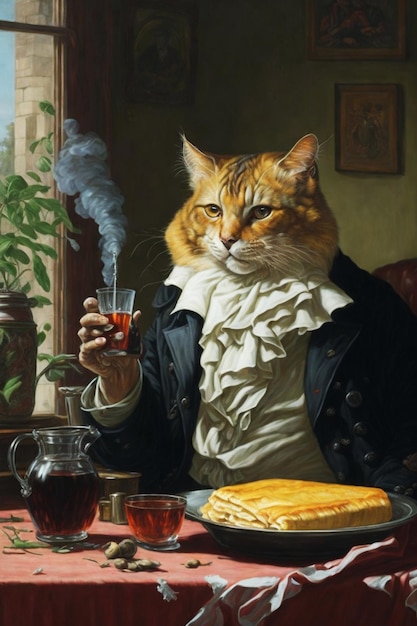 A modern cat painting