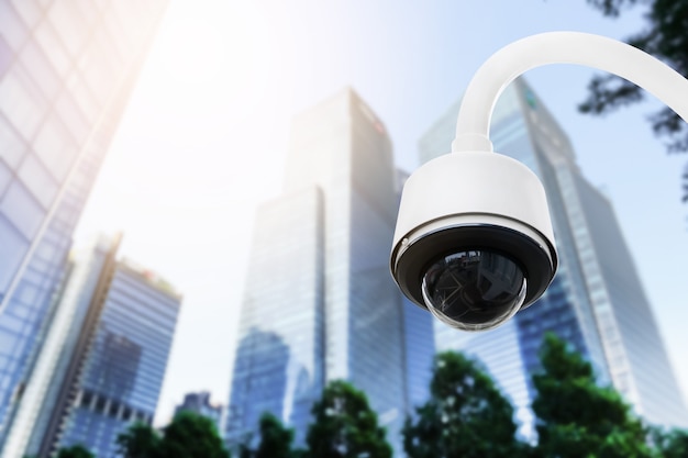 Modern CCTV cameras on an electric pole