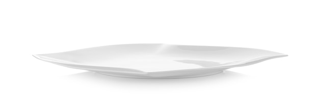 Modern ceramic white plate on white wall